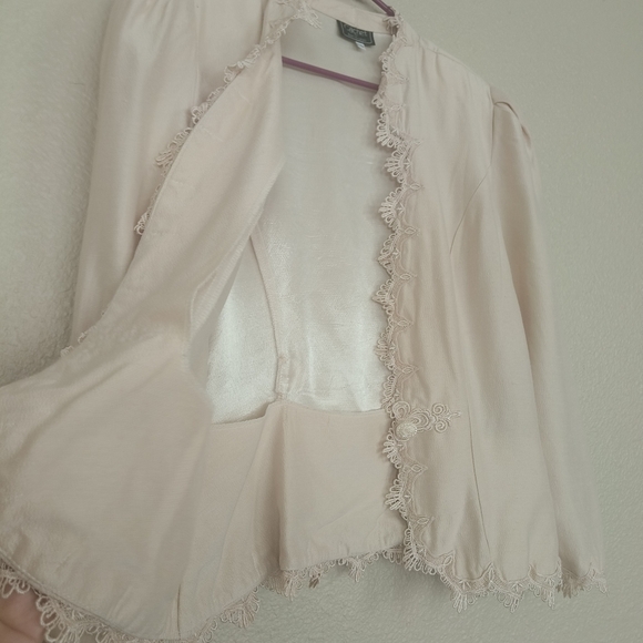 vintage Cachet by Bari Protas women's jacket with lace at the edge size 11/12 - Picture 7 of 14